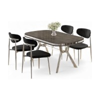 Set mobilă pentru bucătărie Hanah Home Olya Anthracite Chrome Black imaginea #2 — magazin online Desire.md