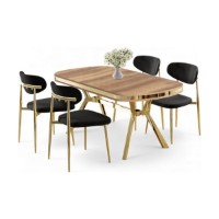 Set mobilă pentru bucătărie Hanah Home Olya Oak Gold Black imaginea #2 — magazin online Desire.md