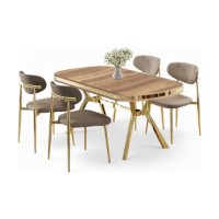 Set mobilă pentru bucătărie Hanah Home Olya Oak Gold Cappuccino imaginea #2 — magazin online Desire.md