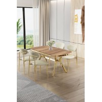 Set mobilă pentru bucătărie Hanah Home Olya Oak Gold Cream