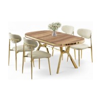 Set mobilă pentru bucătărie Hanah Home Olya Oak Gold Cream imaginea #2 — magazin online Desire.md