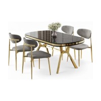 Set mobilă pentru bucătărie Hanah Home Olya Black Marble Gold Grey imaginea #2 — magazin online Desire.md