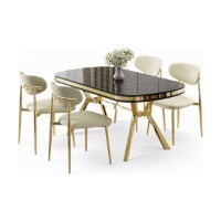 Set mobilă pentru bucătărie Hanah Home Olya Black Marble Gold Cream imaginea #2 — magazin online Desire.md