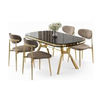Set mobilă pentru bucătărie Hanah Home Olya Black Marble Gold Cappuccino imaginea #2 — magazin online Desire.md