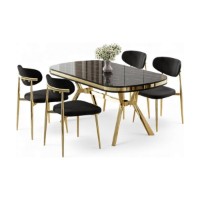 Set mobilă pentru bucătărie Hanah Home Olya Black Marble Gold Black imaginea #2 — magazin online Desire.md