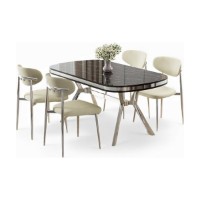 Set mobilă pentru bucătărie Hanah Home Olya Black Marble Chrome Cream imaginea #2 — magazin online Desire.md
