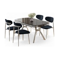 Set mobilă pentru bucătărie Hanah Home Olya Black Marble Chrome Anthracite imaginea #2 — magazin online Desire.md