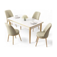 Set mobilă pentru bucătărie Hanah Home Rewa White Gold Cream imaginea #2 — magazin online Desire.md