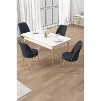 Set mobilă pentru bucătărie Hanah Home Rewa White Gold Anthracite