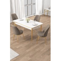 Set mobilă pentru bucătărie Hanah Home Rewa White Gold Cappuccino