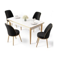 Set mobilă pentru bucătărie Hanah Home Rewa White Gold Black imaginea #2 — magazin online Desire.md