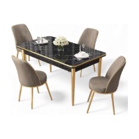 Set mobilă pentru bucătărie Hanah Home Rewa Black Marble Gold Cappuccino imaginea #2 — magazin online Desire.md
