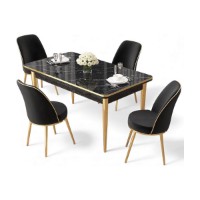 Set mobilă pentru bucătărie Hanah Home Rewa Black Marble Gold Black imaginea #2 — magazin online Desire.md