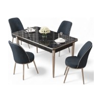 Set mobilă pentru bucătărie Hanah Home Rewa Black Marble Chrome Anthracite imaginea #2 — magazin online Desire.md