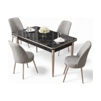Set mobilă pentru bucătărie Hanah Home Rewa Black Marble Chrome Grey imaginea #2 — magazin online Desire.md