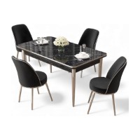 Set mobilă pentru bucătărie Hanah Home Rewa Black Marble Chrome Black imaginea #2 — magazin online Desire.md