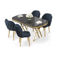 Set mobilă pentru bucătărie Hanah Home Zae Black Marble Gold Anthracite imaginea #2 — magazin online Desire.md