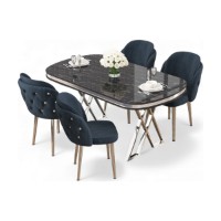 Set mobilă pentru bucătărie Hanah Home Zae Black Marble Chrome Anthracite imaginea #2 — magazin online Desire.md