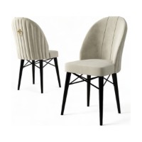 Set scaune Hanah Home Ritim Cream Black imaginea #3 — magazin online Desire.md