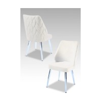 Set scaune Hanah Home Pufi Cream Chrome