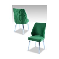Set scaune Hanah Home Pufi Green Chrome