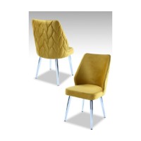 Set scaune Hanah Home Pufi Yellow Chrome