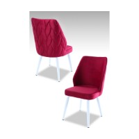 Set scaune Hanah Home Pufi Claret Red White