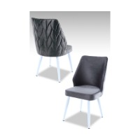 Set scaune Hanah Home Pufi Grey White