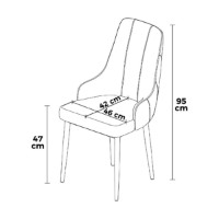 Set scaune Hanah Home Trex Anthracite White imaginea #2 — magazin online Desire.md