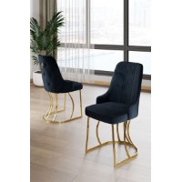 Set scaune Hanah Home Puva Anthracite Gold