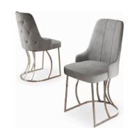 Set scaune Hanah Home Puva Grey Chrome imaginea #2 — magazin online Desire.md