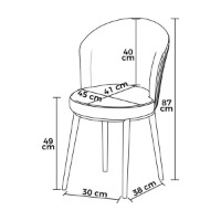 Set scaune Hanah Home Risa Cappuccino Chrome imaginea #3 — magazin online Desire.md