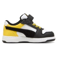 Ghete pentru copii Puma Rebound V6 Transformers Ac+ Puma White/Black/Bright Mango Yellow, s.21 imaginea #4 — magazin online Desire.md