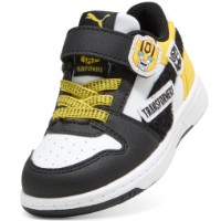 Ghete pentru copii Puma Rebound V6 Transformers Ac+ Puma White/Black/Bright Mango Yellow, s.27 imaginea #5 — magazin online Desire.md