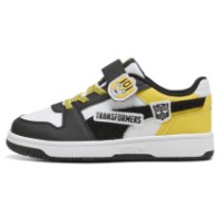 Ghete pentru copii Puma Rebound V6 Transformers Ac+ Puma White/Black/Bright Mango Yellow, s.27 imaginea #2 — magazin online Desire.md