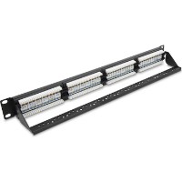 Panou de patch Lanitron 19" UTP cat.5e 24xRJ45 Support Black imaginea #3 — magazin online Desire.md
