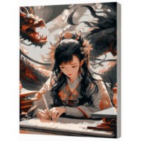 Tablou pe numere Art Gallery Premium Fată și dragon 30x40cm (EX8428)