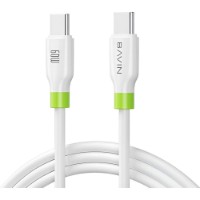 Cablu USB Bavin Type-C to Type-C Silicone 1m White (CB412TT)