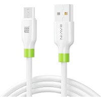 Cablu USB Bavin USB to Micro-USB Silicone 1m White (CB412MI)