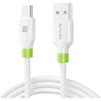 Cablu USB Bavin USB to Type-C Silicone 1m White (CB412UT)