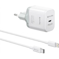Încărcător Bavin Wall Charger + Type-C to Lightning White (PC2106L-20W-PD)