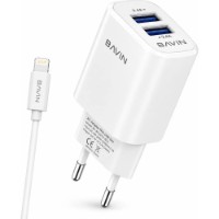 Încărcător Bavin Wall Charger Dual + Lightning White (PC913L)