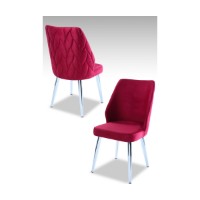 Set scaune Hanah Home Pufi Claret Red Chrome