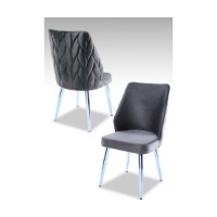 Set scaune Hanah Home Pufi Grey Chrome