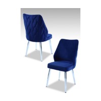 Set scaune Hanah Home Pufi Sax Blue Chrome