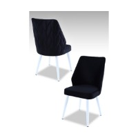 Set scaune Hanah Home Pufi Black White