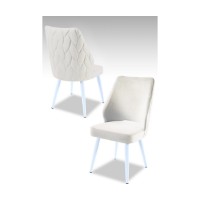 Set scaune Hanah Home Pufi Cream White