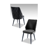Set scaune Hanah Home Pufi Anthracite Black