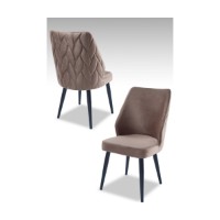 Set scaune Hanah Home Pufi Cappuccino Black