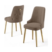 Set scaune Hanah Home Newa Cappuccino Gold imaginea #2 — magazin online Desire.md